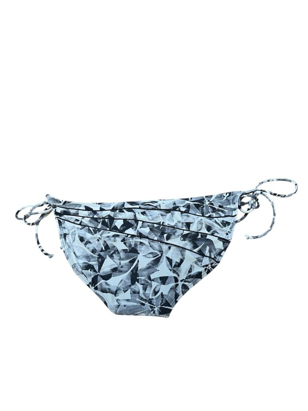 Athleta Womens Geometric Bikini Bottom With Adjustable Side Ties Size Large Blac - Picture 2 of 8